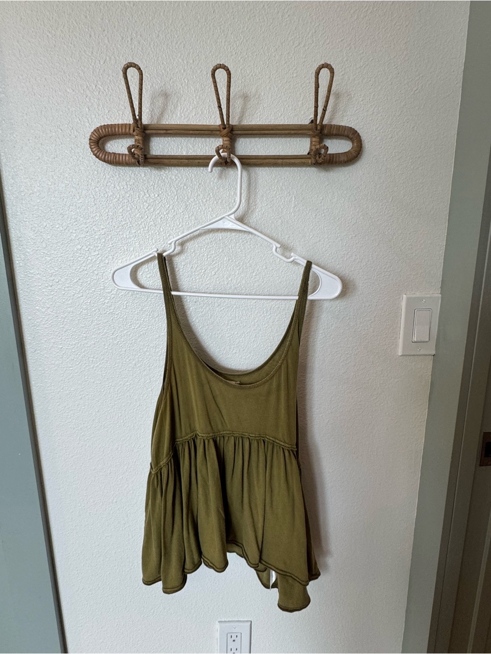 BDG Olive Green Draped Tank Top